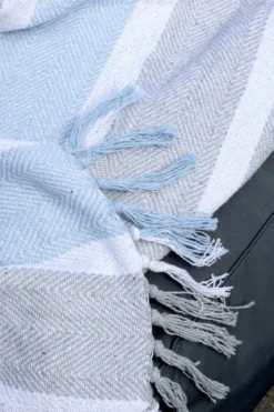 Aix Plaid grau/sky blue