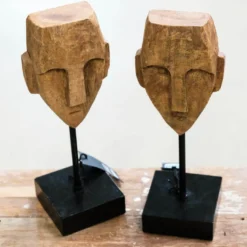 Ethnic Mangoholz Maske Statue