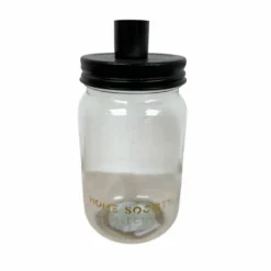 Glas mit Kerzenhalter