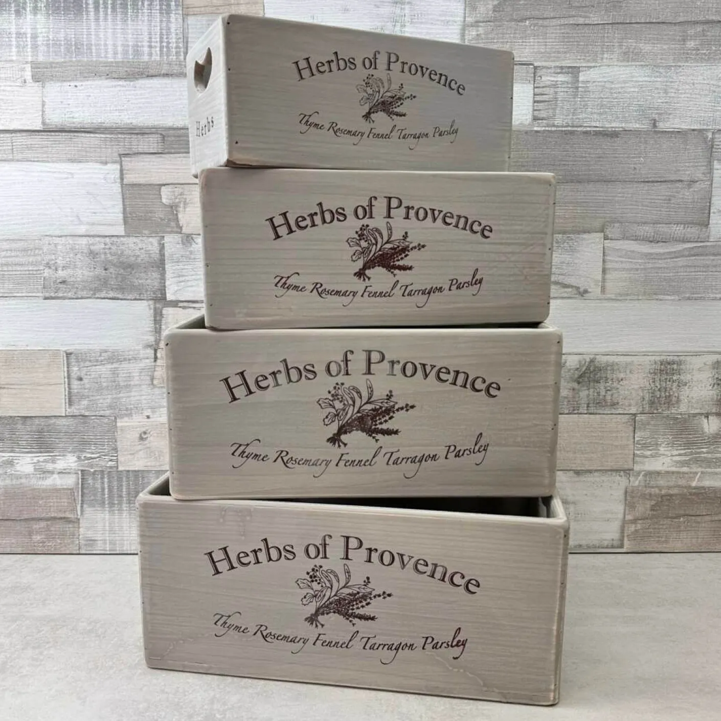 Holz Box grau gewischt