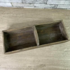 Holz Kiste mit 2 Fächern und einem Griff