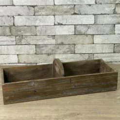 Holz Kiste mit 2 Fächern und einem Griff