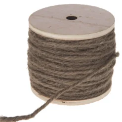 Jute Seil auf Holzspule grau