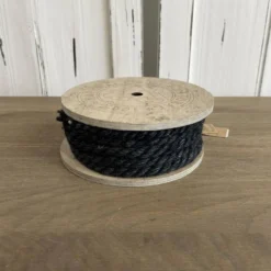 Jute Seil auf Holzspule schwarz