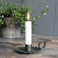 Kammerleuchter Blume antique messing