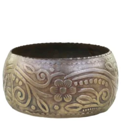 Kerzenhalter mit Muster antique messing