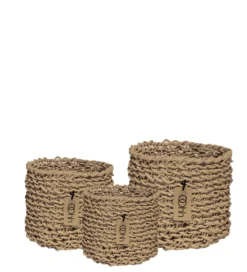 Korb aus recyceltem Papier Natur Handmade
