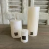 Metallic Cream pillar Kerze