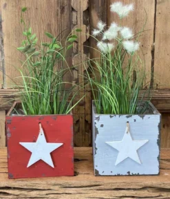 Pflanzbox mit Sternmotiv