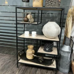 Regal Metall/Holz schwarz
