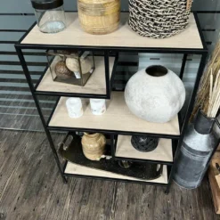 Regal Metall/Holz schwarz