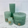 Rustic Green pillar Kerze