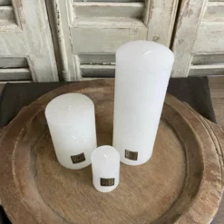 Rustic Hot White pillar Kerze
