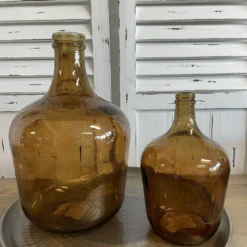 Vase/Flasche recyceltes Glas dunkelbraun