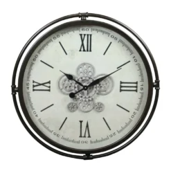 Wanduhr Metall schwarz/creme