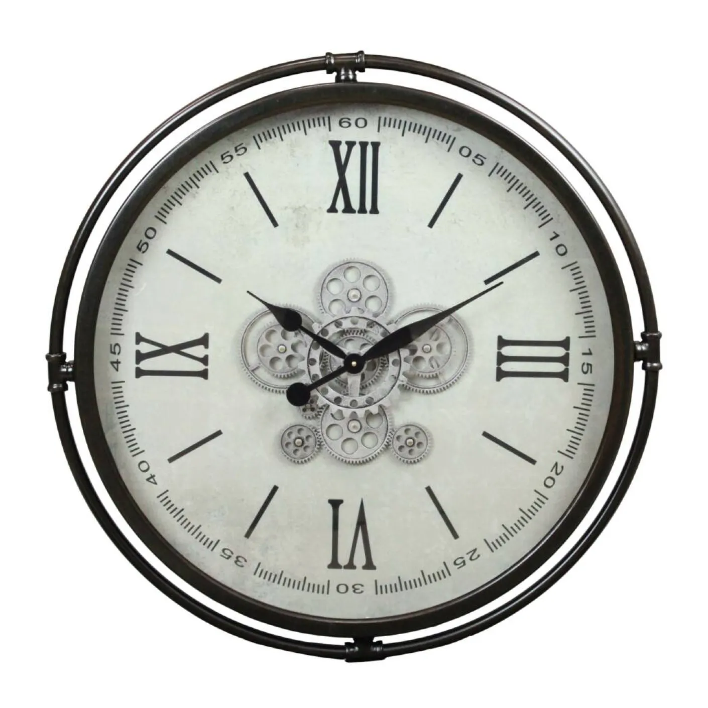 Wanduhr Metall schwarz/creme