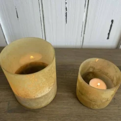 Windlicht Glas gold