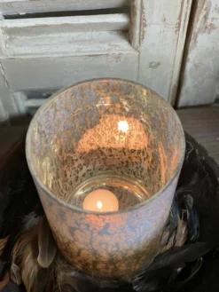 Windlicht Glas gold